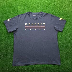 Under Armour Tshirt Mens 2XL Blue Blood Sweat Respect Project Rock Logo Casual